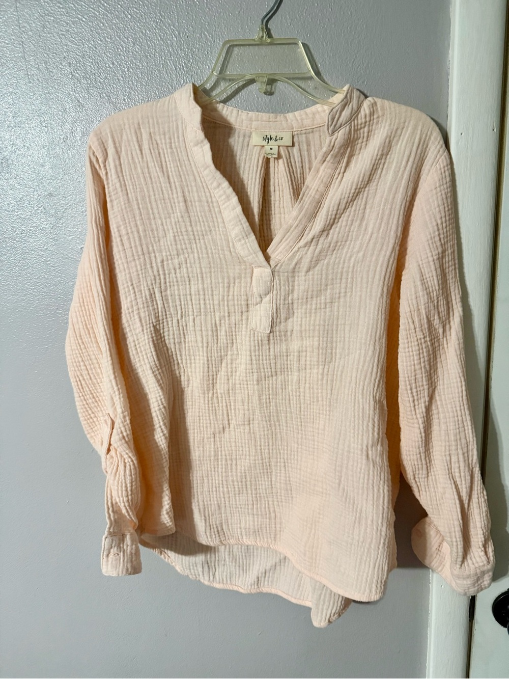 Women Style & Co. Soft Gauze Split-Neck Blouse